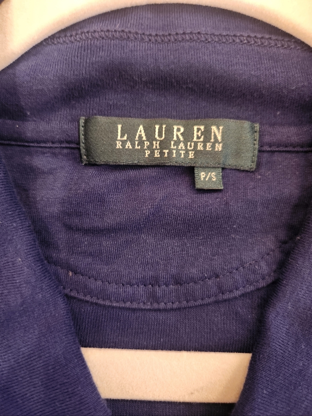 Lauren Ralph Lauren Navy Blue Long Sleeve Pullover w/ Shawl Collar, Size: PS - Picture 2 of 5